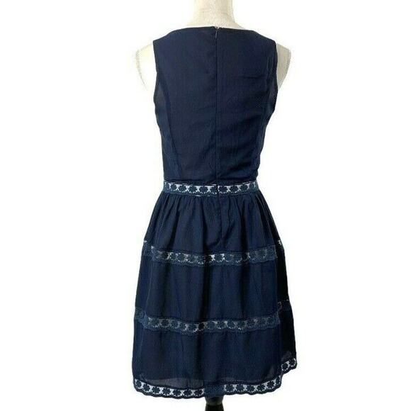 Doe Rae Dress Women Small Navy Blue Fairy Whimsygoth Mesh Lace Party Event - Picture 2 of 10